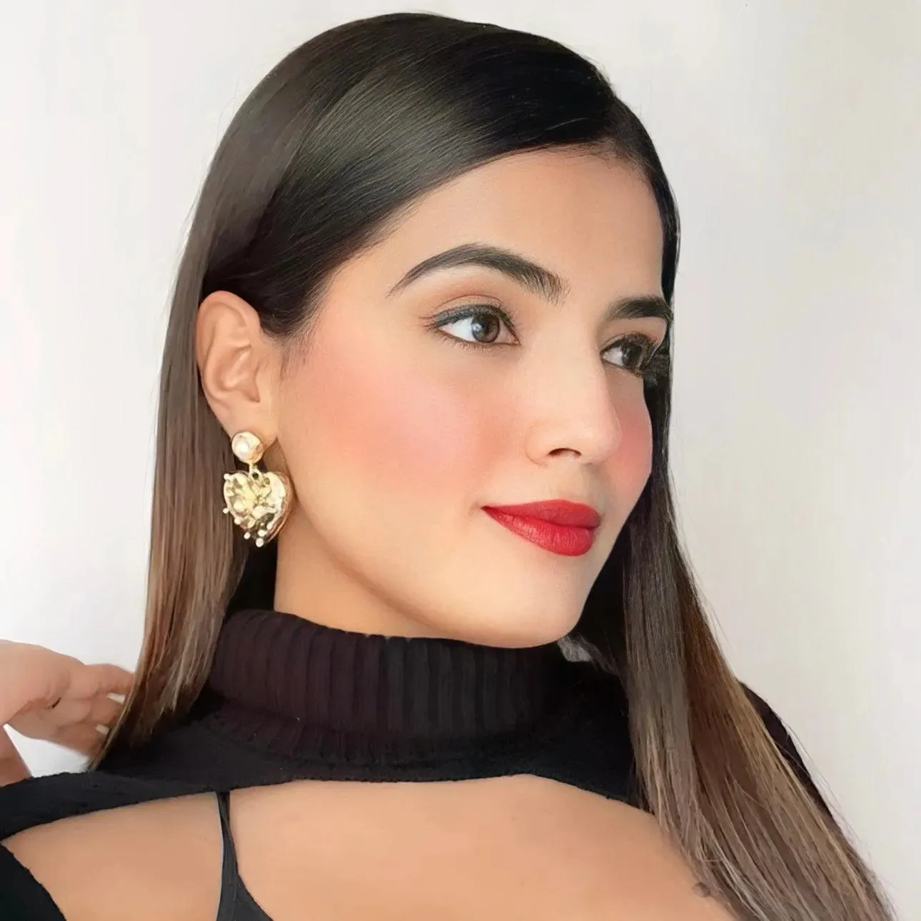 TFC Love Bump Gold Plated Dangler Earrings