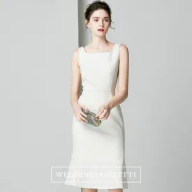 The Kalli Sleeveless White Short Midi Dress