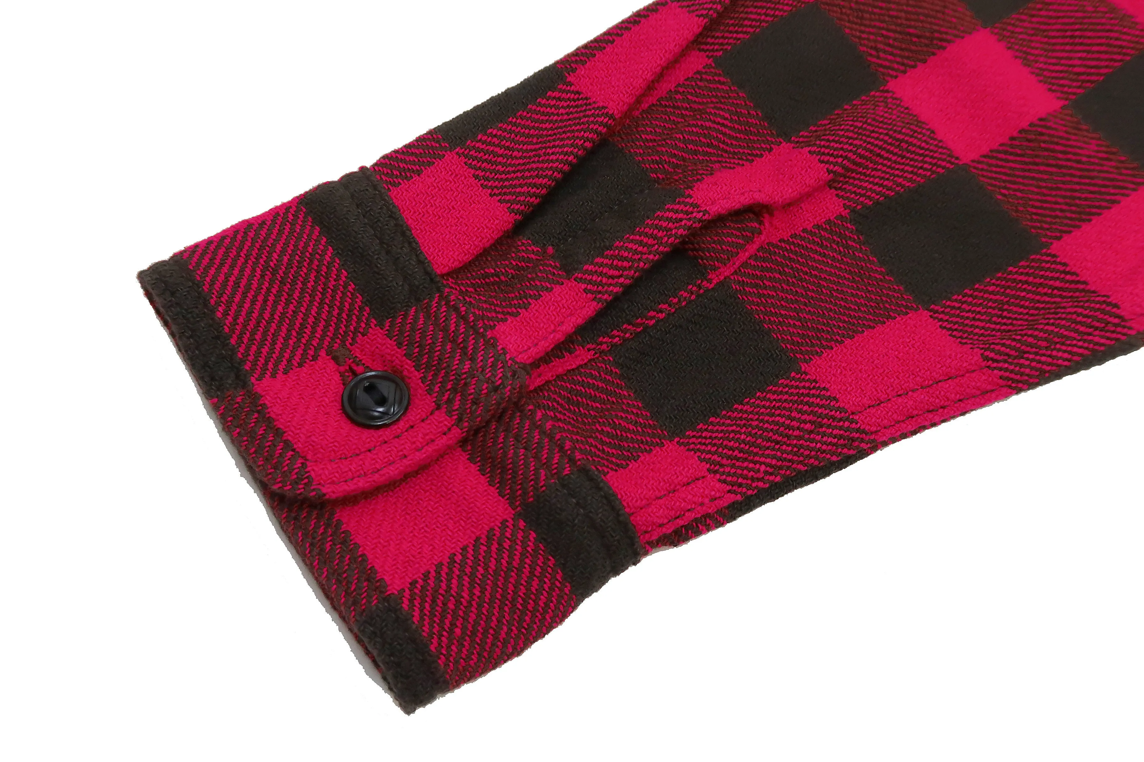 TOYS McCOY Steve McQueen Shirt Men's Buffalo Plaid Long Sleeve Button Up Shirt TMS2207 Red/Black