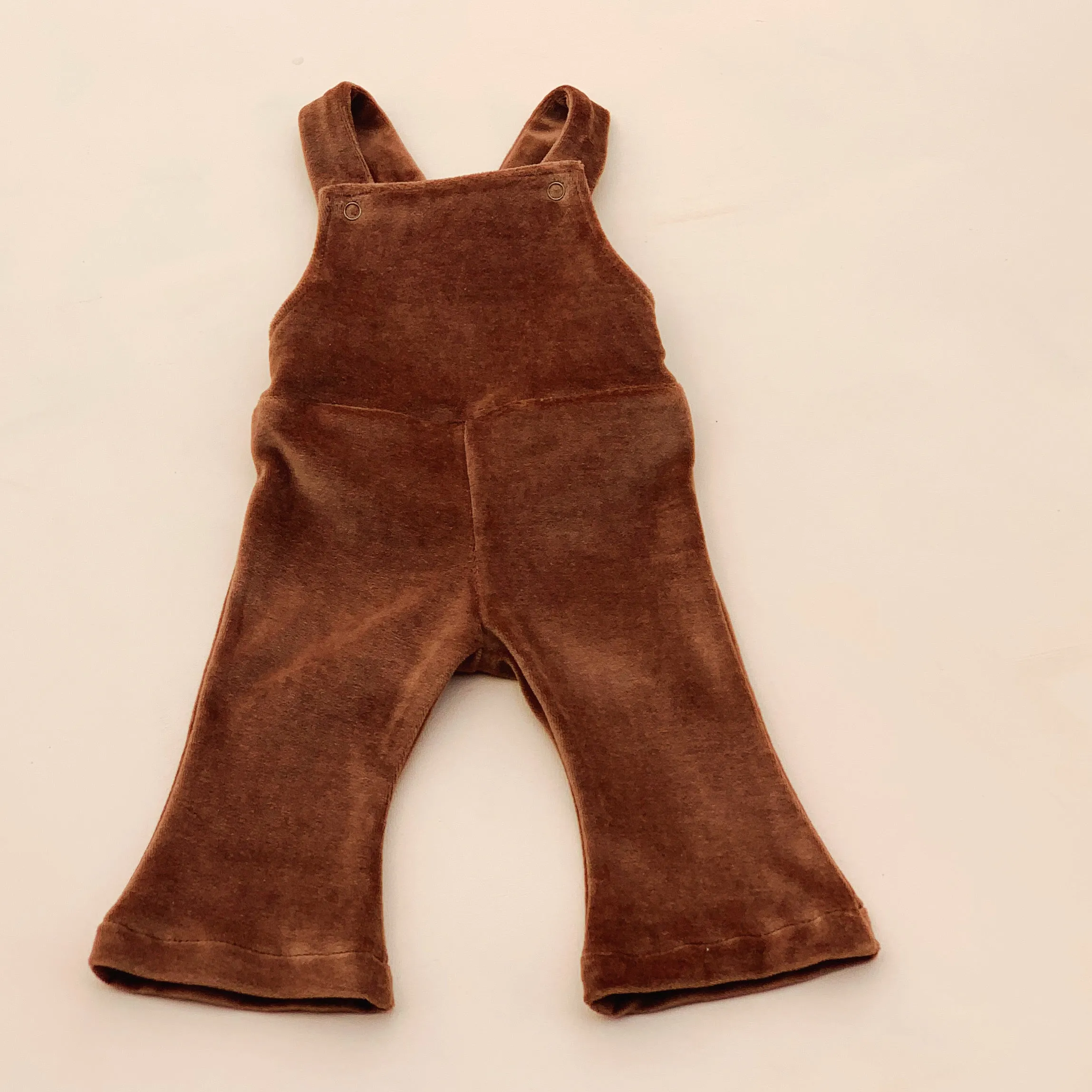 VELOUR baby bell overalls - hazelnut