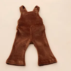 VELOUR baby bell overalls - hazelnut