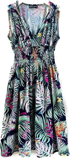 Vibrant V-Neck Knee Length Dress - Assorted Styles Plus & Regular Sizes