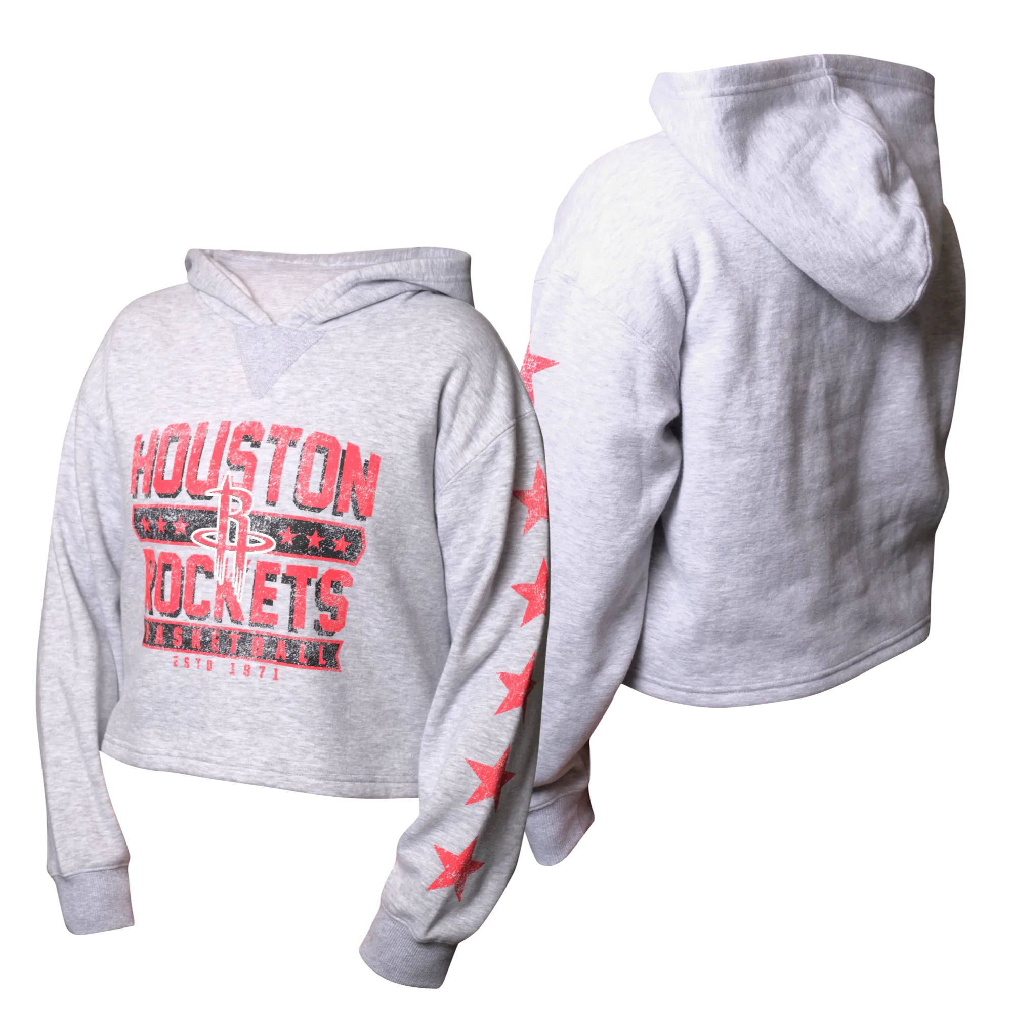 Women's Houston Rockets UNK Cut Short Crop Hoodie