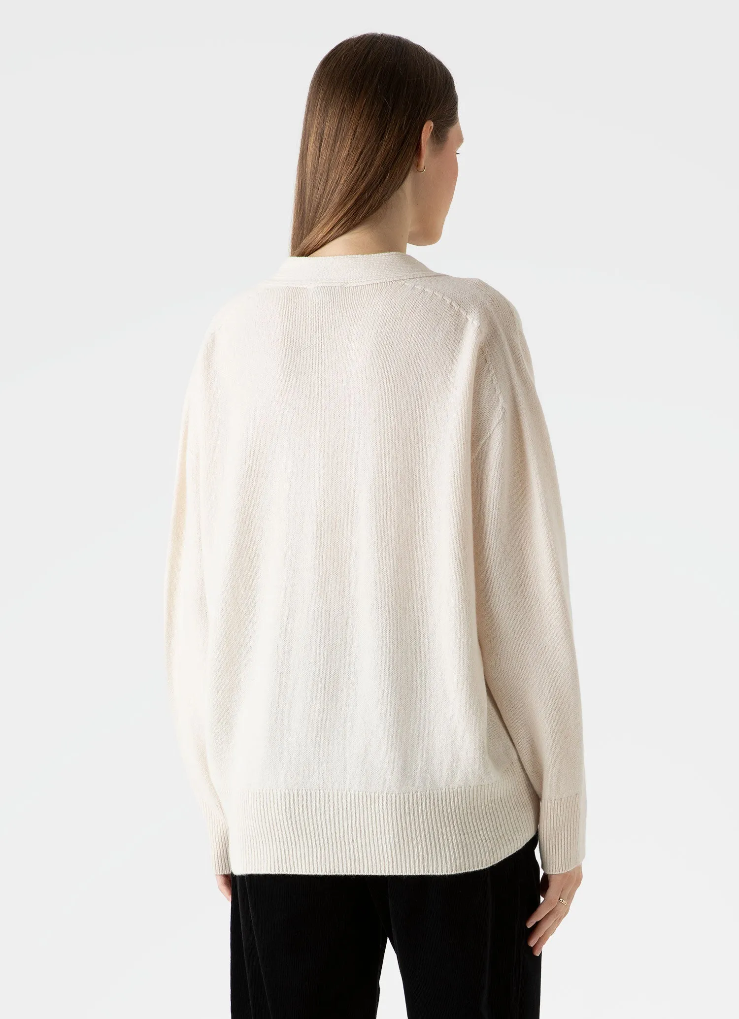 Womens Ecru Lambswool Cardigan